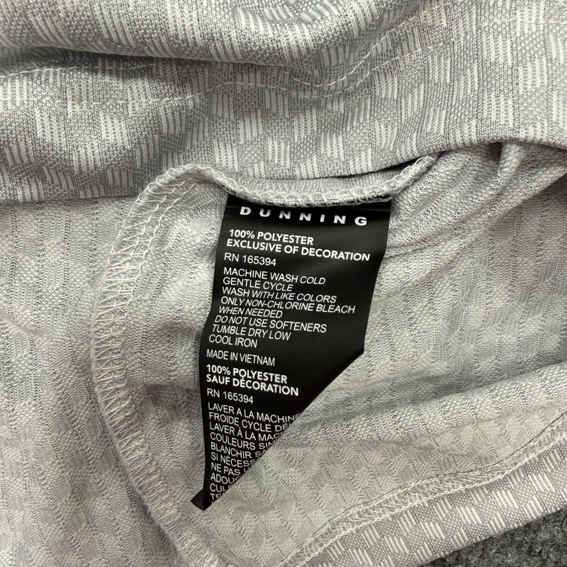 Dunning Mens Large Quarter Zip Pullover Grey Geometric Golf Performance Shirt gallery