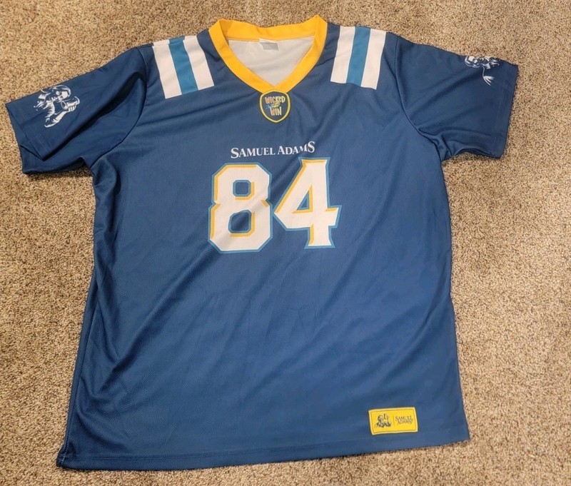 Samuel Adams Beer #84 Wicked for the Win Promotional Football Jersey Shirt XL gallery