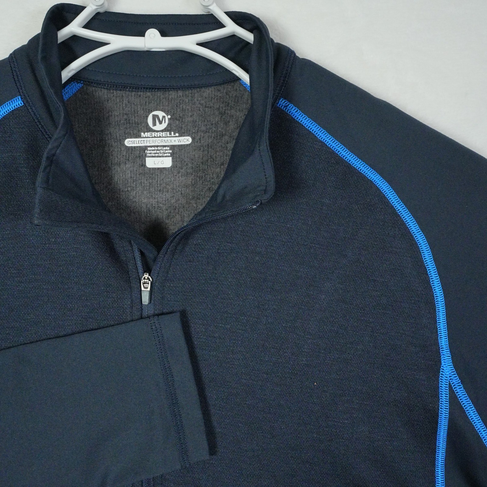 Merrell Mens Quarter Zip Pullover Select Performix Wick Navy Blue Size Large gallery