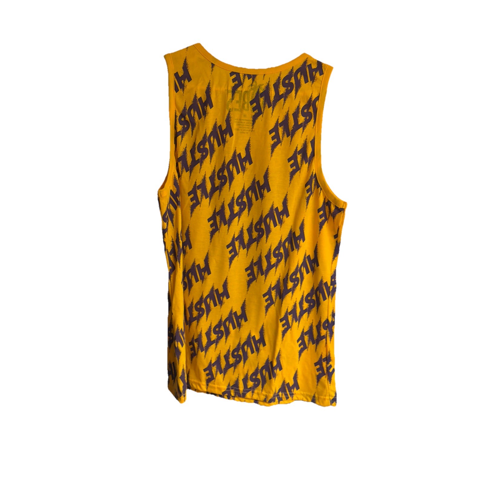 🏀Vibes Hustle Basketball Bear Graphic Yellow Tank Top Men's (M) Lakers Colors gallery