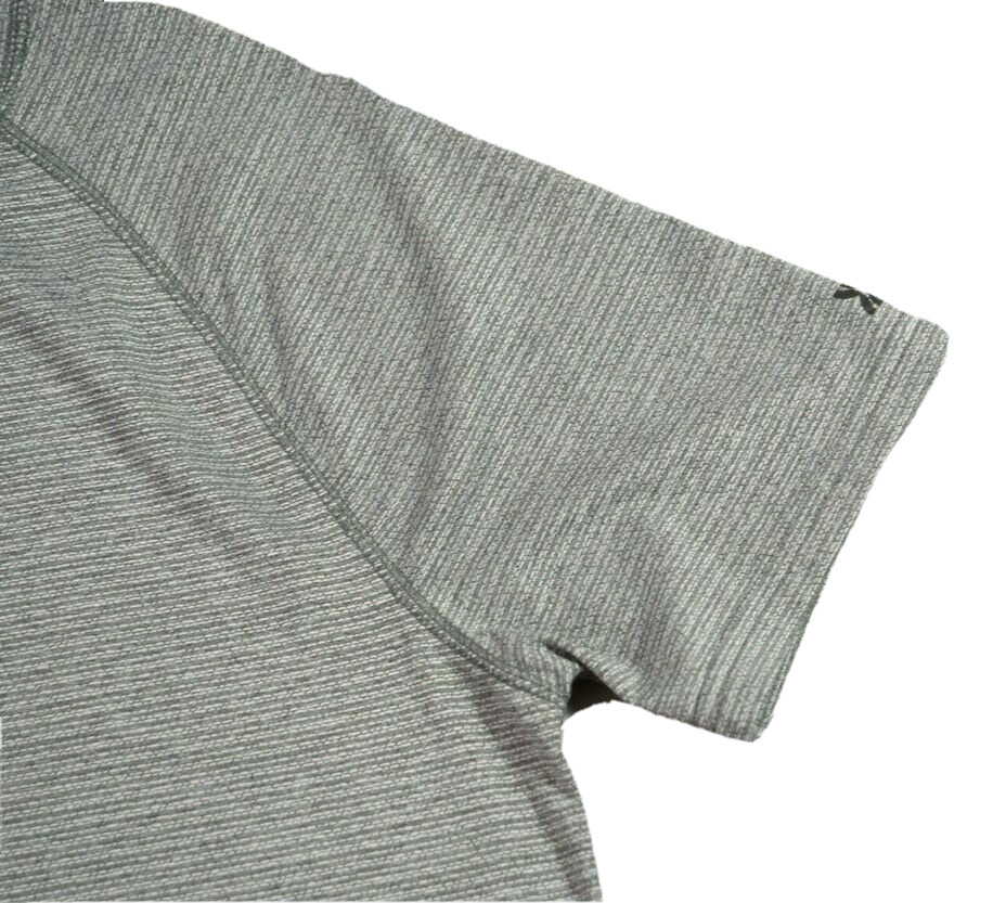 All Motion Mens Short Sleeve Soft Gym T-shirt S Athletic Gray Stripe Dri Fit gallery