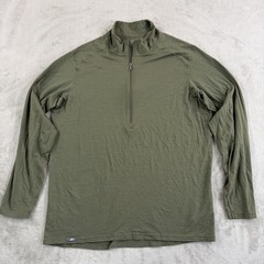 REI Co-op 100% Merino Midweight Base Layer Half-Zip Top in Green Men XL GorpCore
