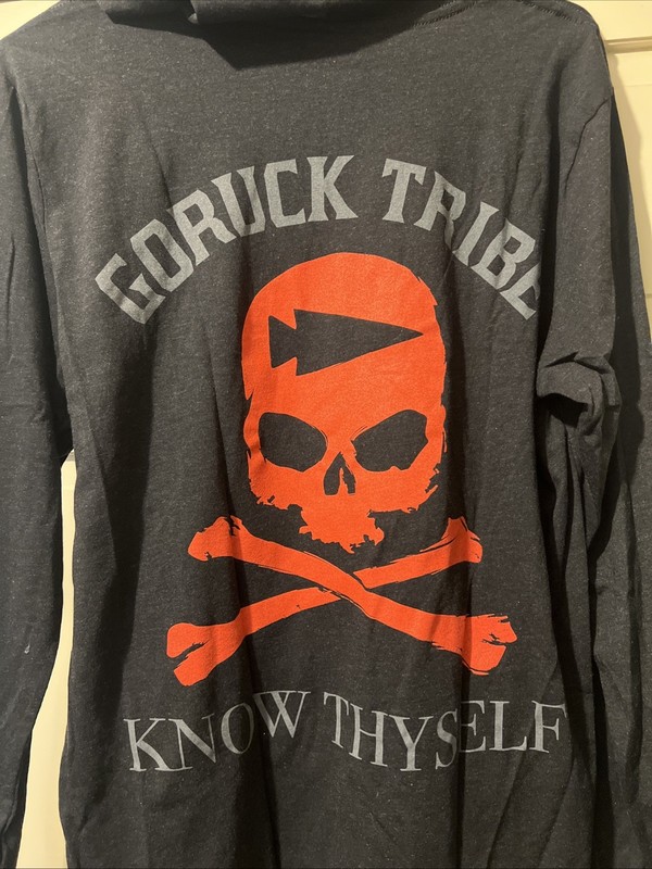 GoRuck Triblend Hoodie~Know Thyself Tribe Long Sleeve~Black~Medium~New gallery
