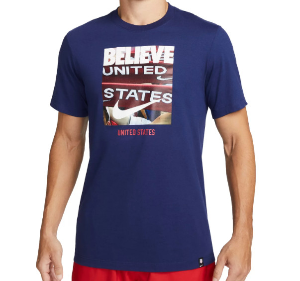 Nike USA T Shirt Mens 2XL USMNT Photo Graphic Tee United States of American Blue