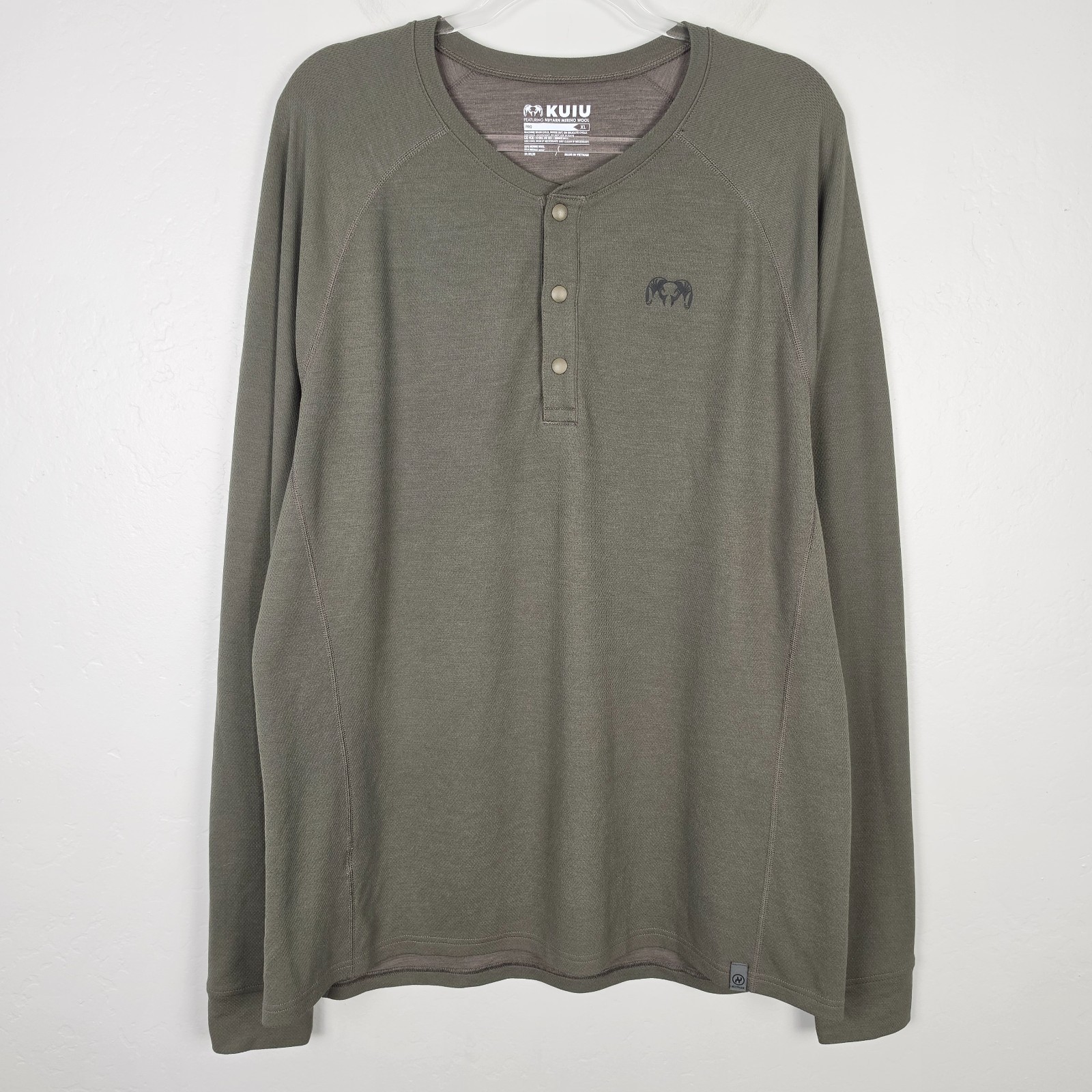 Kuiu PRO Merino Henley Long Sleeve Top Mid Layer Green Size XL gallery