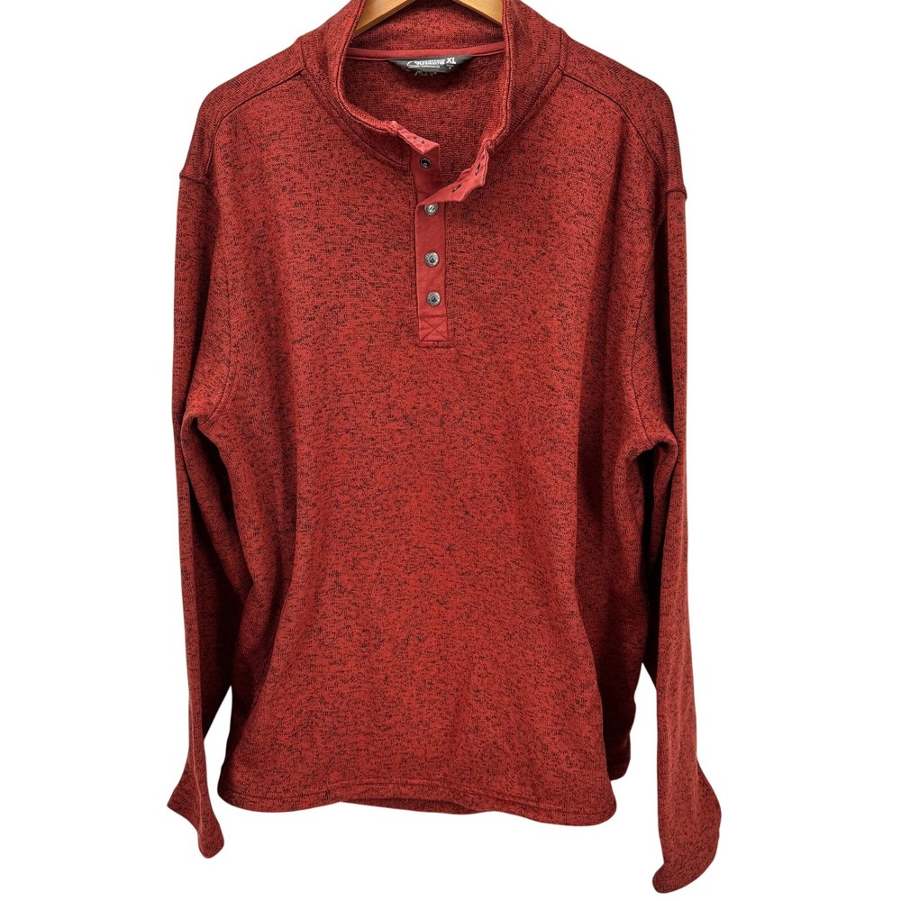 Mountain Khakis 1/4 Snap Mens XL Norris Classic Fit Pullover Rust Orange