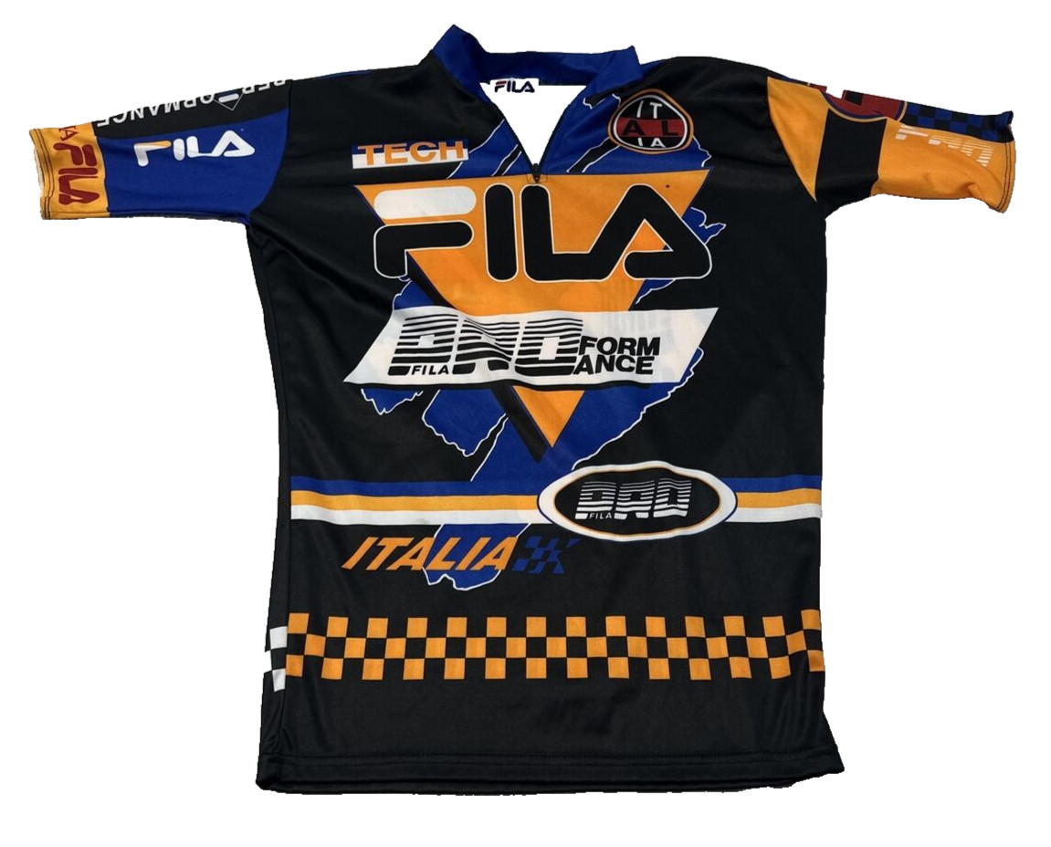 Vintage Fila Tech Pro Performance AOP All Over Print Short Sleeve Jersey Shirt L gallery