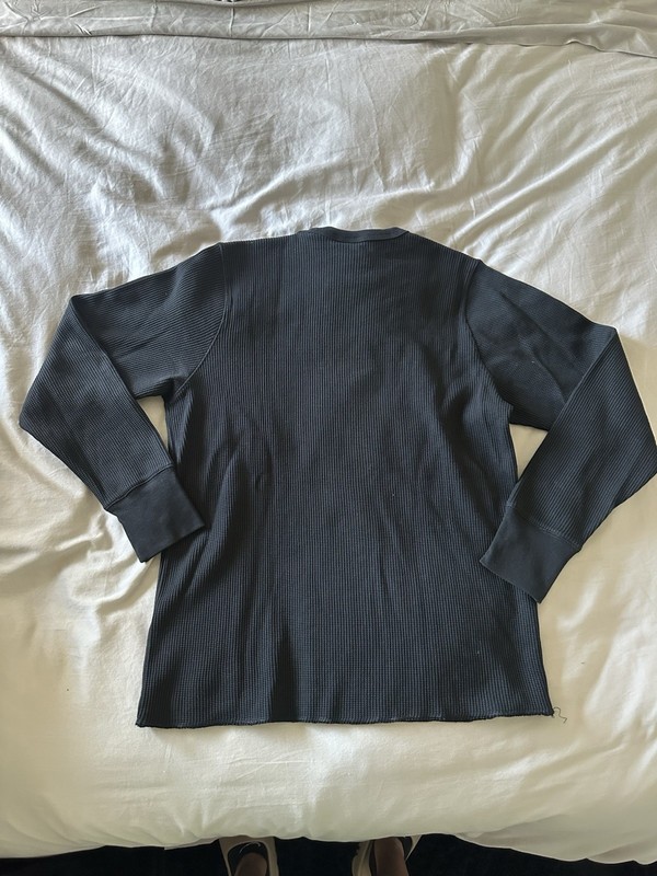 Mens Nike Life Long-Sleeve Heavyweight Waffle Top DX0894-010 - Black Size Large gallery