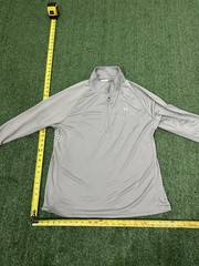 Northyard Men’s Gray 1/4 Zip Mock Neck Raglan Pullover Top, Size L