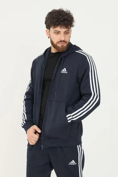 ADIDAS 3- STRIPE FLEECE FULL ZIP NAVY/WHITE GK9053 L NWT gallery