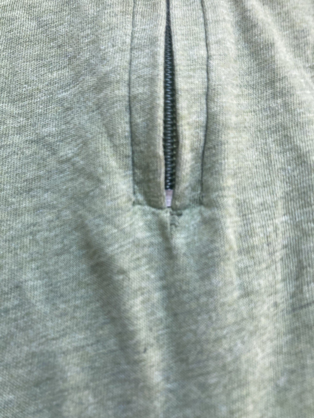 Left Coast Tee Men's L Green Solid Cotton Mock Neck 1/4 Zip Pullover Top gallery