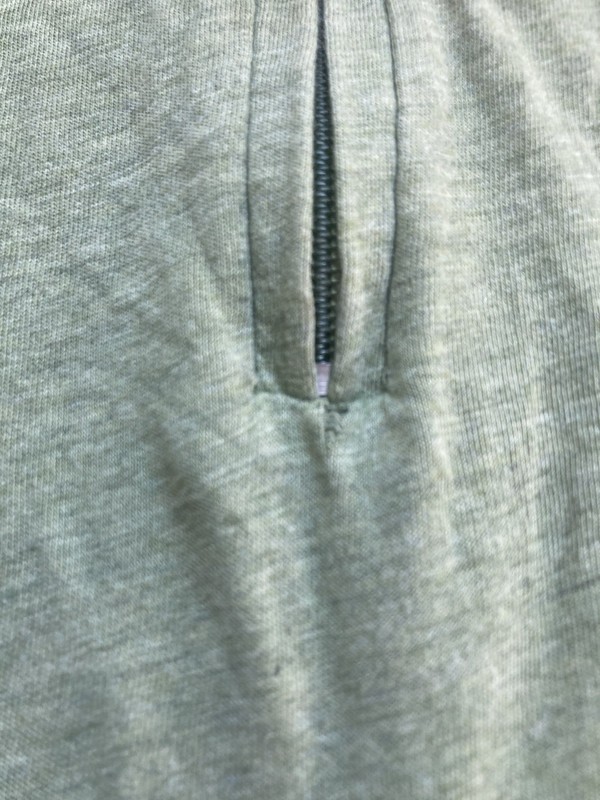 Left Coast Tee Men's L Green Solid Cotton Mock Neck 1/4 Zip Pullover Top gallery