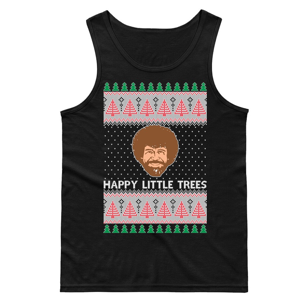 🔥 Happy Little Trees Men's Tank Top Forests Gift Funny Christmas Holiday