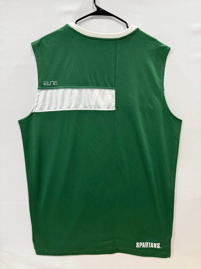 Vintage Nike Team Elite Dri Fit MSU Spartans Sleeveless Shirt Mens M Green White gallery