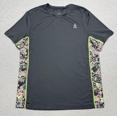 Psycho Bunny Shirt Mens Large Black Short Sleeve Camo Side Panel Athletic Top