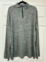 Real Essentials 1/4 Zip Pullover XL Gray Athletic Performance Shirt Mens