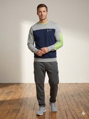 Nike Men’s L Colorblock Crew Neck 1/4 Zip Pullover Gray/Black Neon Yellow