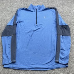 Brooks Equilibrium Technology 1/4 Zip Activewear Blue Pullover Mens Medium