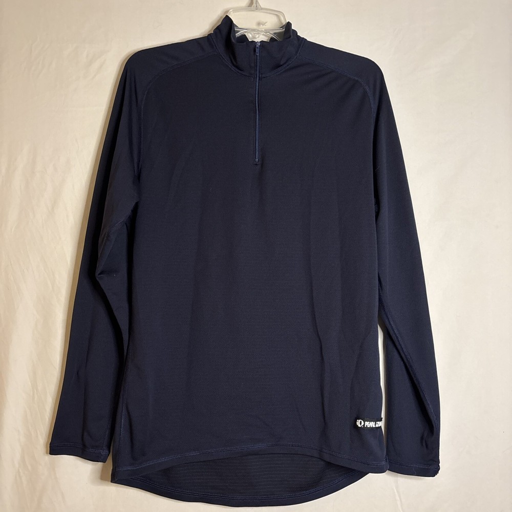 Pearl Izumi Vintage Navy Blue X-Static 1/4 Zip Long Sleeve Pullover Men's Large