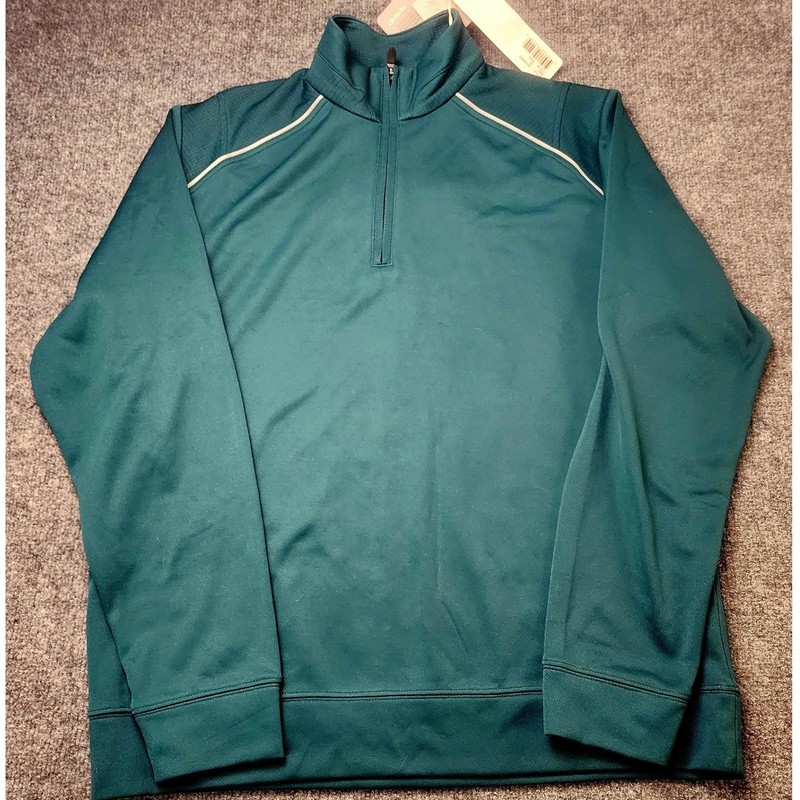 Cutter and Buck Pullover Mens Medium CB WeatherTec Ridge Golf Green 1/2 Zip gallery