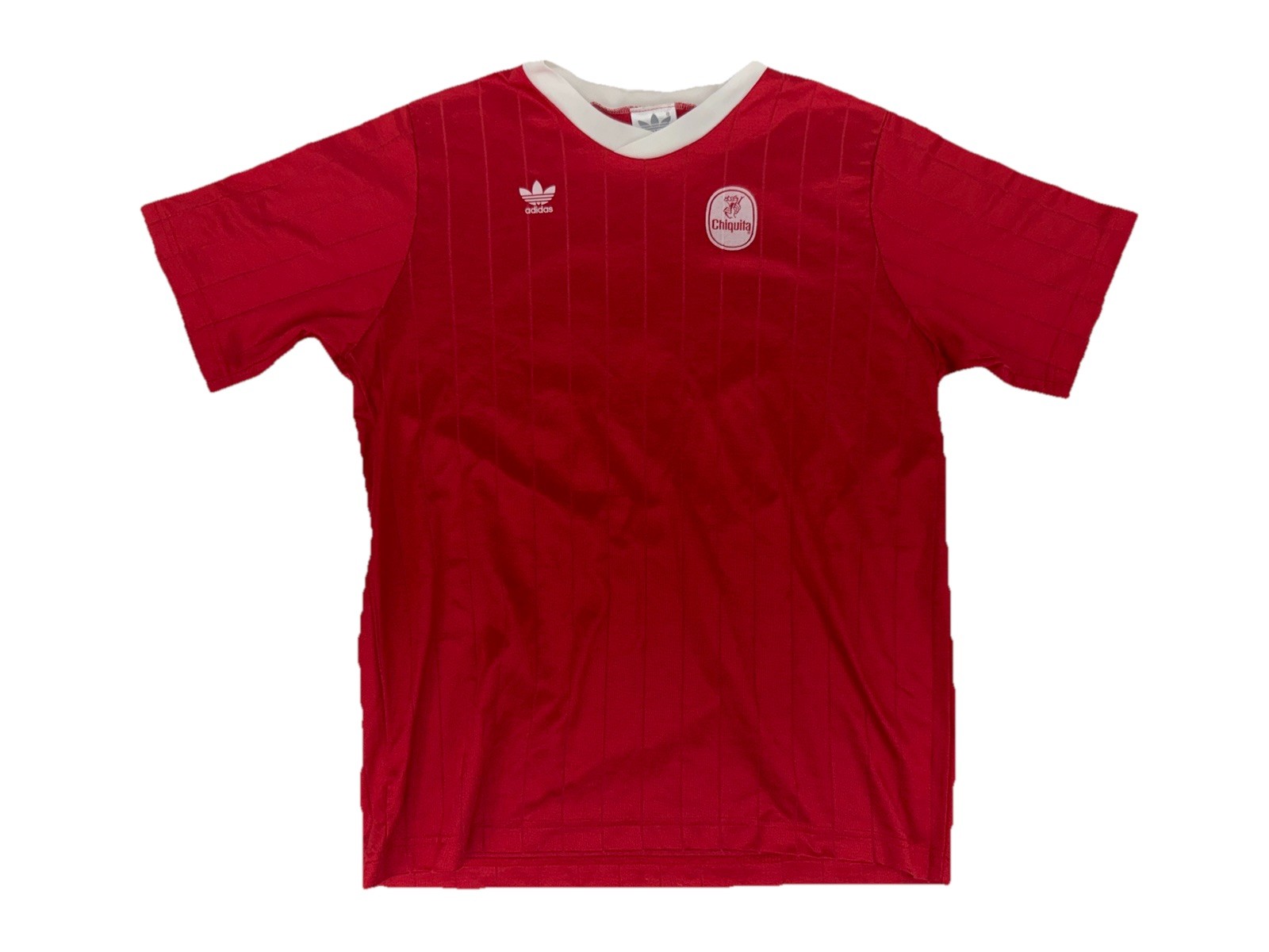 Vintage 80s Adidas Soccer Jersey Red Sz L Fits Med 70s 90s Futbol Chiquita (A1) gallery