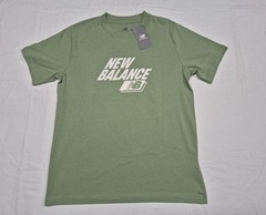 New Balance Men’s Green Logo Classi Sports Running Graphic Cotton T-Shirt