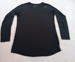 Reebok Men’s Long Sleeve Performance Athletic T-Shirt XL Faded Black/Charcoal