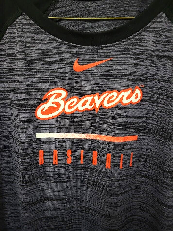 Oregon State Beavers Nike Pullover Medium Dri-Fit 3/4 Sleeved Gray Large OSU gallery