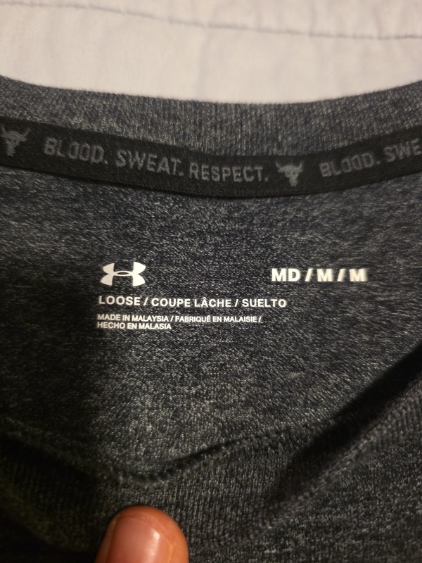 Under Armour Project Rock Freedom Long Sleeve Shirt Mens Medium Gray USA gallery