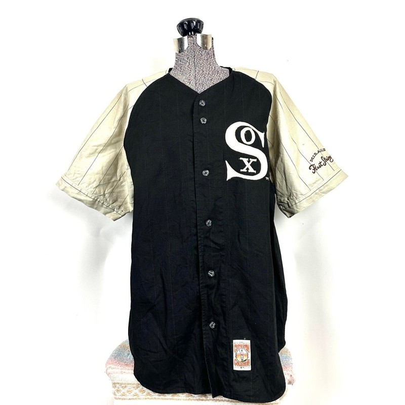 Black Cooperstown Collection Mirage Chicago White Sox MLB Jersey Size Large gallery