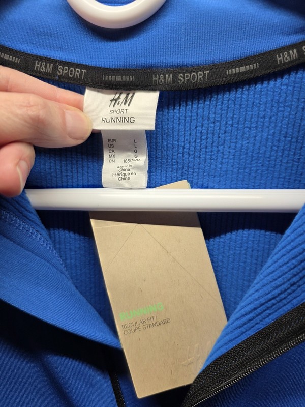 H&M Sport Double Dry Colorblock 1/4-Zip Pullover Blue And Black Mens Large gallery