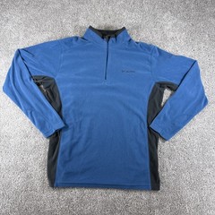 Columbia Mens Blue-Gray Fleece Pullover Jacket Size M