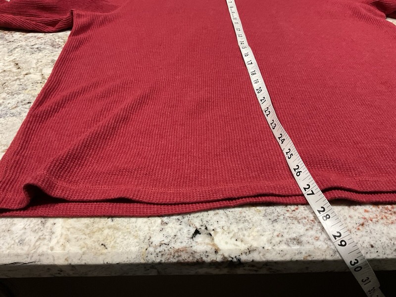 Member Mark Men Long Sleeve Soft Wash Thermal Top Size XL Burgandy gallery