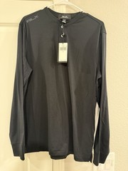 RLX Ralph Lauren Performance Mesh Long Sleeve T-Shirt Black Size L MSRP $128 NWT