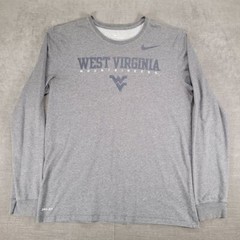 Nike West Virginia Mountaineers Dri-Fit Long Sleeve Athletic T-Shirt Gray L