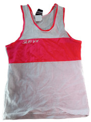 Sub 4 Vtg Mens Running Singlet Tank Top NOS M White Neon Pink Athletic Mesh