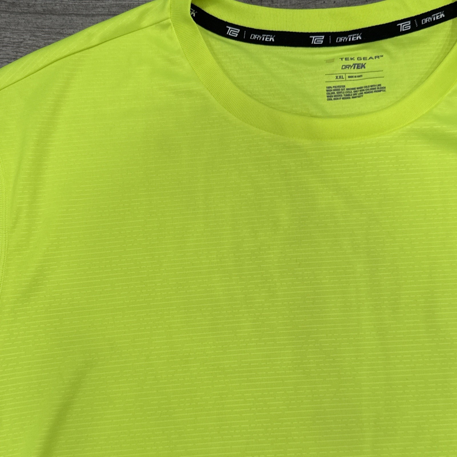 XXL Tek Gear Electric Neon Yellow Short Sleeve Drytek Tee 2017 Performance Shirt gallery
