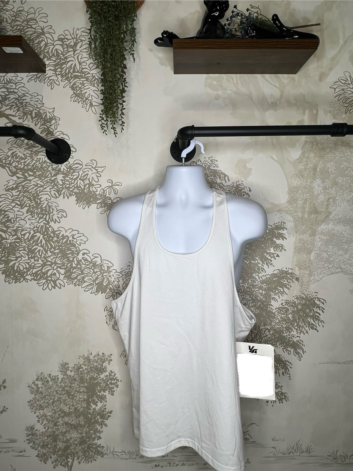 YOUNGLA (YP3045) THIN FABRIC TANK TOP MEN's Size XL White NWT gallery