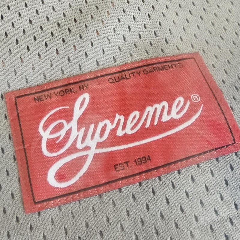 New Supreme Old English Baseball Jersey Gray/Green/Orange SS25 - Medium gallery