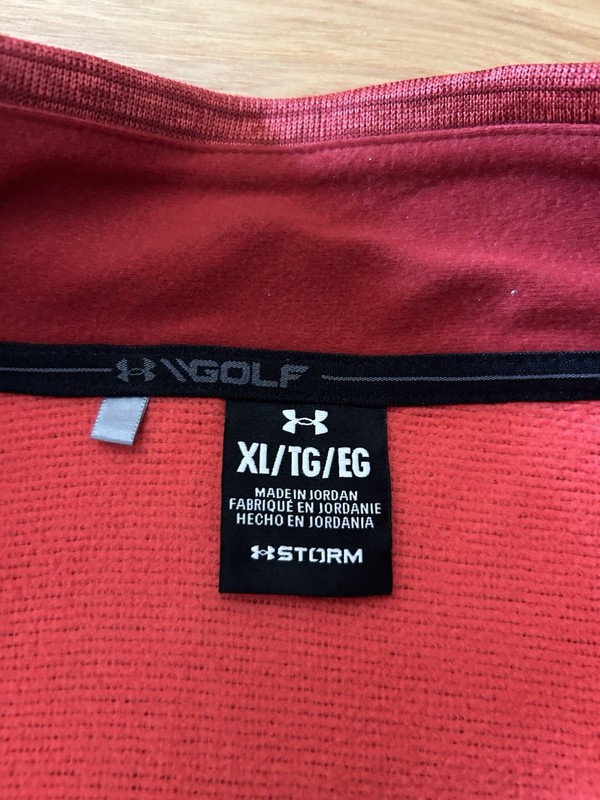 Under Armour Pullover Men Red 1/4 Zip Fleece Golf Storm Sweater Jacket XL (D-25) gallery