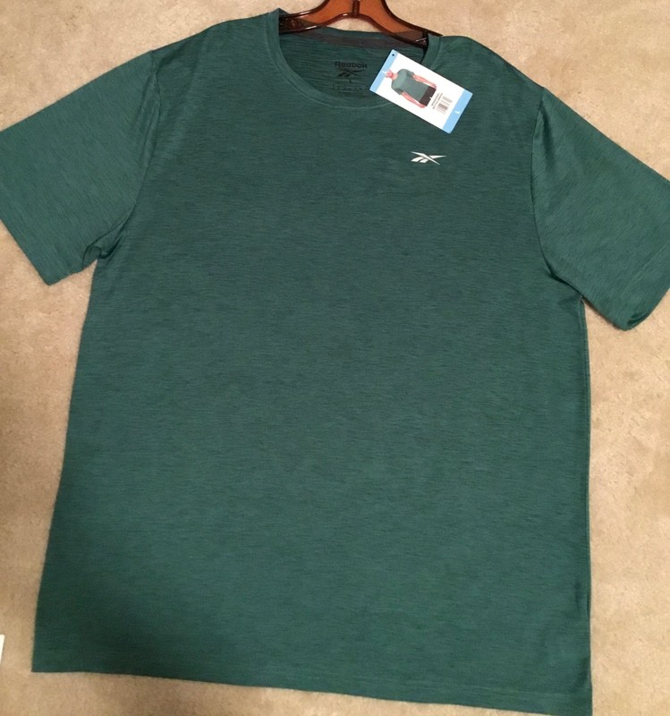 Men’s REEBOK Fitness SS Bottle Green Shirt - SZ LG - NWT gallery