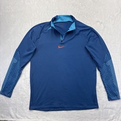 Nike Academy Pro 22 Soccer Drill Top Mens Large Blue Slim Fit Thumbhole