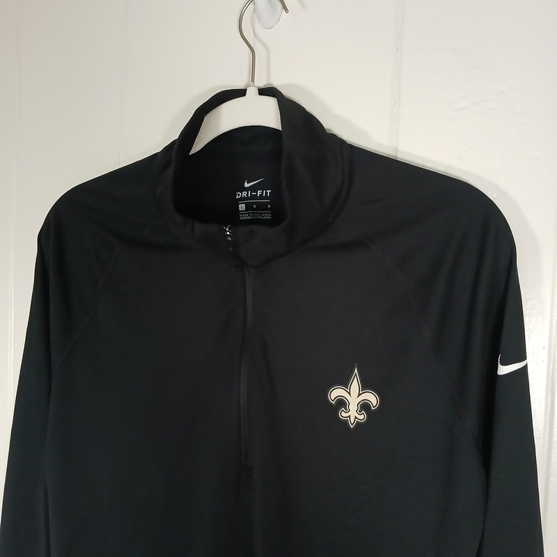 NEW Nike New Orleans Saints Mens Dri-FIT Quarter Zip Pullover Black Large 925637 gallery