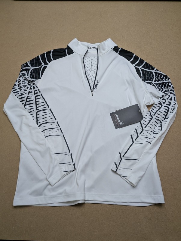 Spyder DryWEB Base Layer 1/4 Zip Mens XL White Ski Thermal Performance Top 5060 gallery