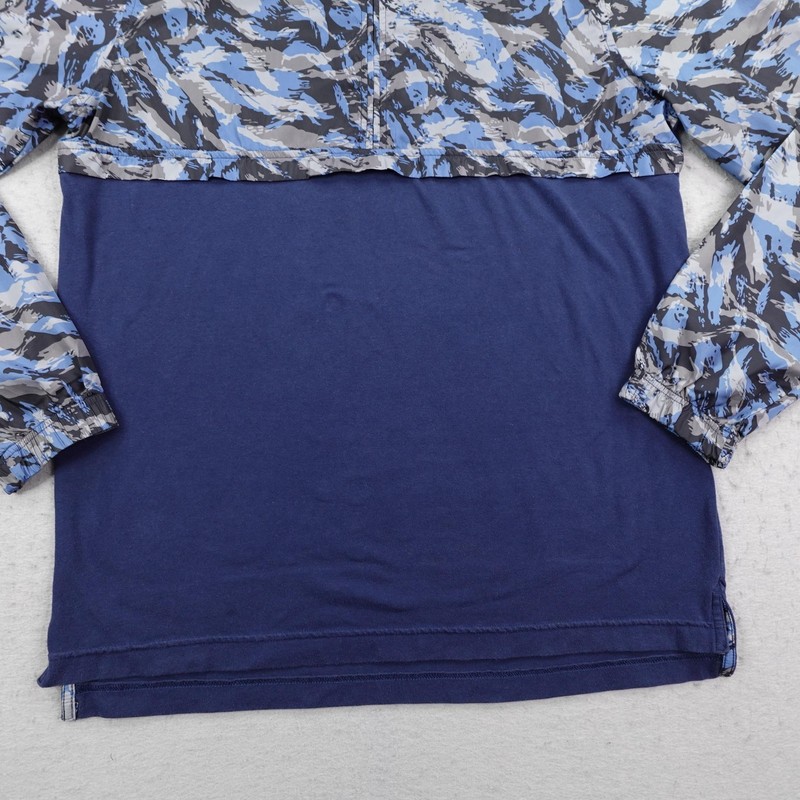 Under Armour Jacket Mens Large Fitted Blue Camo Wind Anorak Pullover 1/4 Zip gallery