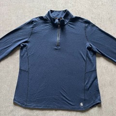 Carhartt 1/4 Zip Slightly Fitted Pullover Men XL Blue Relaxed Force Lightweight
