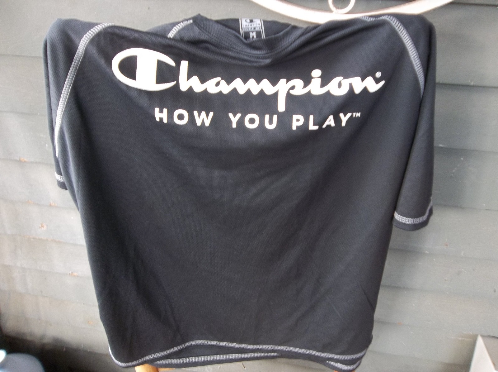 Champion Double Dry "How You Play" black/white Size Medium shirt VERY NICE!! gallery