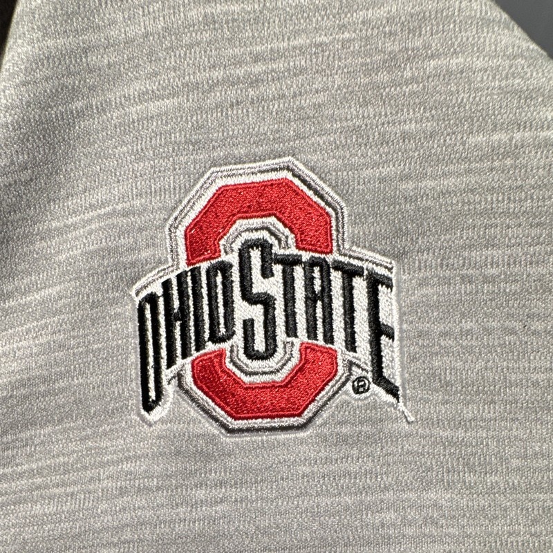 Vineyard Vines Performance Ohio State Gray M 1/4 Zip Pullover Mock Neck LS EUC gallery