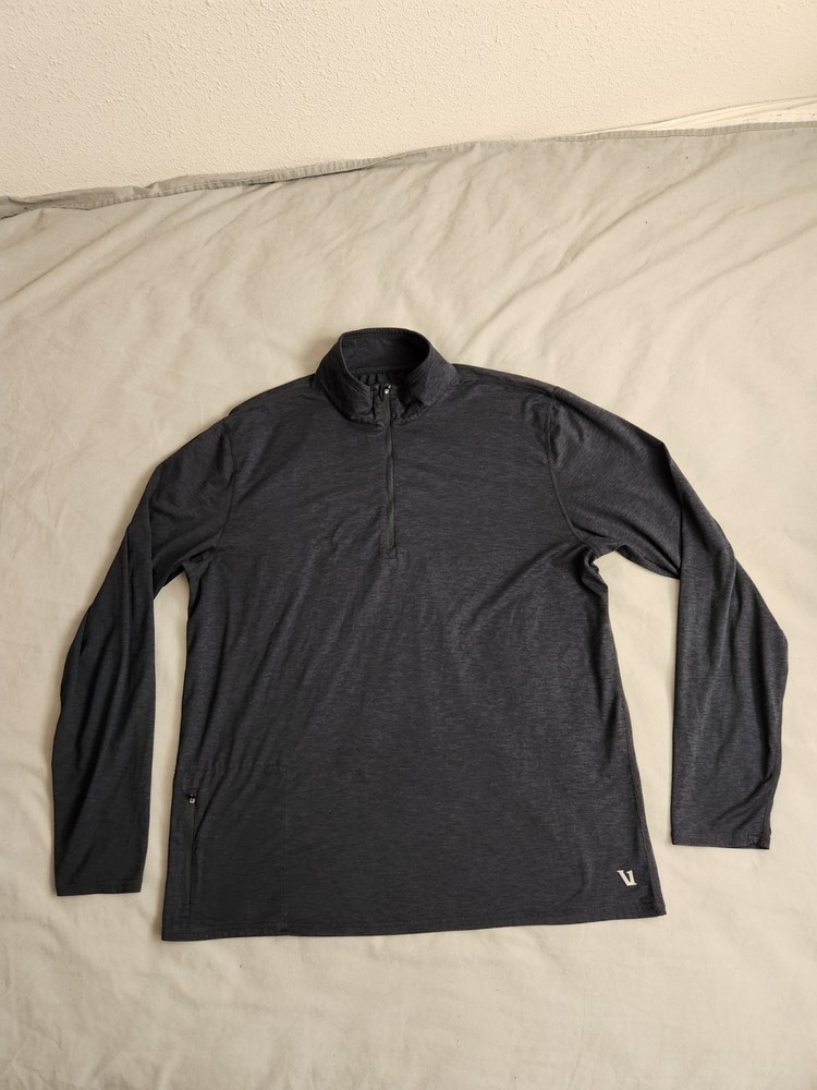 Vuori Ease Performance Pullover Mens Size XL Dark Blue 1/4 Zip Preppy V221 NEW