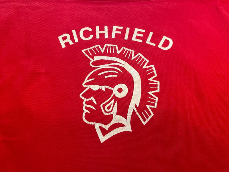 vintage WILSON Sports Equipment Richield High School men's L red Jersey USA made gallery